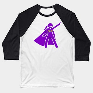 WW Awareness Ribbon Woman Superhero Silhouette Baseball T-Shirt